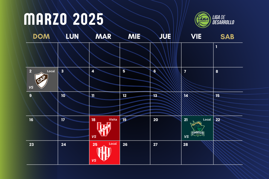 Calendario Liga Desarrollo